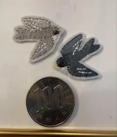 鳥 刺繍ワッペン アイロンワッペン 動物
