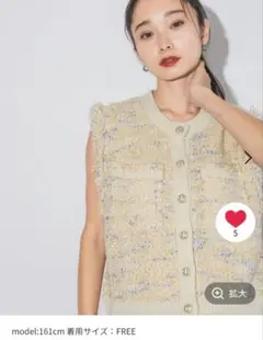 JEANASIS ジャガードニットショートベスト