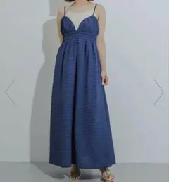 センスオブプレイス アーバンリサーチ　チェックキャミワンピース　ネイビーのサムネイル