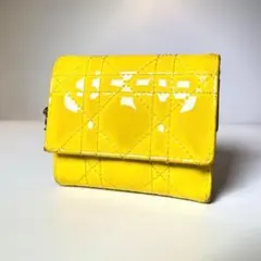 ✨️美品✨️Dior 財布 ロータスウォレット エナメル 3つ折り ロゴチャーム