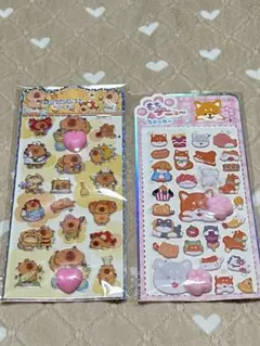 カピバラ　ぷっくり　かわいいシール　おしりシール
