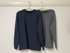 【新品2色セット】超極暖ヒートテッククルーネックネイビー、グレー　メンズ