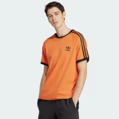 adidas adicolor classics スリーストライプ　オレンジT