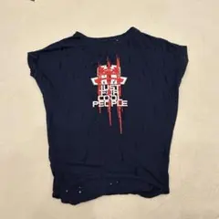 JTBフィットネスダンスTシャツ　ダメージネイビーフリーサイズのサムネイル