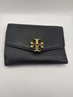 TORY BURCH トリーバーチ 三つ折り財布 ブラック レザー ゴールドロゴのサムネイル