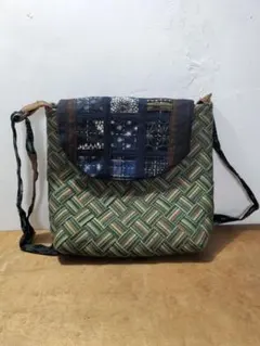 ハンドメイド　ショルダーバッグ　古布　着物地