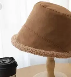 帽子　バケットハット　リバーシブル　スェード　モコモコ　暖かい　折りたためる