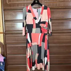 ❤️Janette ❤️七分袖ラップワンピース ひざ丈　Mサイズ　本日18日まで