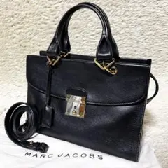 マークジェイコブス　トートバッグ　2way フラップ ビジネス レザー　ブラック