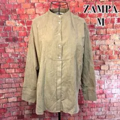 ZAMPA 長袖ブラウス　シャツ　チュニック　羽織り　前開き　ブラウン　M