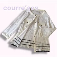 極美品 クレージュカーディガン 七分袖 白 トップス 春夏 Msize