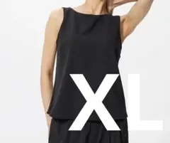 UNIQLO クレープジャージーボートネックブラトップXL ブラック