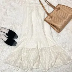 美品 B:MING by BEAMS レースマーメイドスカート M アイボリーのサムネイル