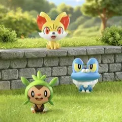 立体ポケモン図鑑 XY 御三家 ハリマロン フォッコ ケロマツ フィギュア