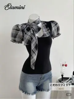 SHEIN トップス チェック 韓国