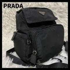 【美品】 プラダ　ミニ リュック　バッグパック　テスートナイロン　三角プレート