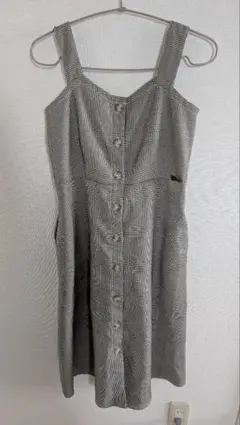 キャミワンピース レディース　ワンピース　チェック柄 ノースリーブ　冬服