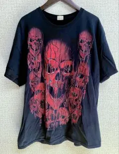 00s ブラッドスカルプリント Tシャツ ブラック レッド　XLのサムネイル