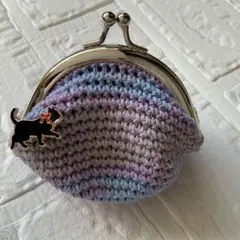 がま口 小銭入れ 小物入れ 財布 猫モチーフ付き 財布