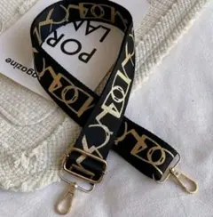 ショルダーベルト ストラップベルト ブラック×ゴールド