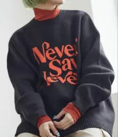 オーバーサイズニットセーター ページボーイリム ブラック ユニセックス