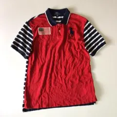 ポロラルフローレン ビッグポニー 星条旗 ボーダー ポロシャツ キッズXL