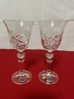 ボヘミアンクリスタルグラス ワイングラス2客