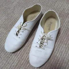 レペット 40 ジャズjazz ホワイト レースアップ フラットシューズ