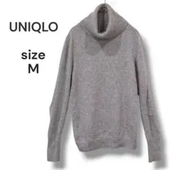 ユニクロ　UNIQLO　カシミヤ100%タートルネックセーター　Mサイズ　グレー