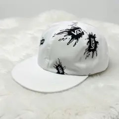 【美品】VANS ヴァンズ スプラッシュロゴ 平つば￼￼キャップ 白 男女兼用