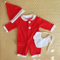 ベビー サンタクロース ツーウェイオール ３点セット ロンパース カバーオールB