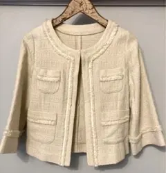 feijeaシームワークスラメ混ツイードジャケット