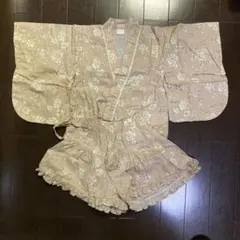 tete a tete 花柄甚平 90サイズ ベージュ