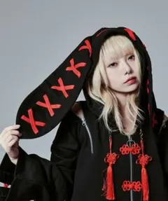レフレム チャイナ風 うさ耳 ジップアップパーカーのサムネイル