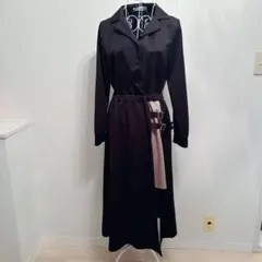 ⑫SPIRALGIRL 黒 シャツワンピース 長袖 ベルト付き