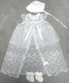 美品　ベビードレス　ミキハウス　帽子　靴下　セレモニードレス　セレモニースーツ