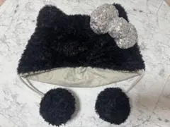 USJ ユニバ ハローキティー キティちゃん ファンキャップ　黒