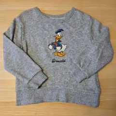 プティマイン ドナルドダック ソフト裏毛 110cm 杢グレー