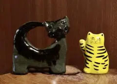 リサラーソン まねくねこのこ(虎)＆猫のオブジェ 2点セット - メルカリ