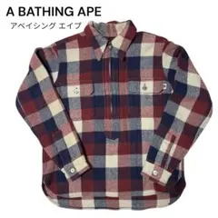 A BATHINGAPE アベイシング エイプ 90s ハーフジップアップシャツ