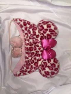 ディズニー ミニーちゃん ファンキャップ ヒョウ柄 ピンク