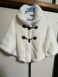 ポンチョ 白 ホワイト モコモコ