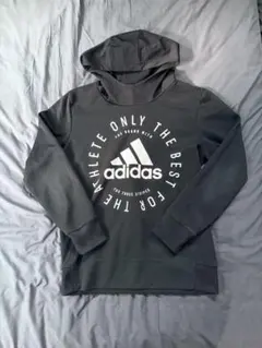 adidas アディダス パーカー 黒 ブラック 160 キッズ 子ども 男子