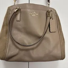 COACHコーチ 2way トートバッグ ショルダーバッグ スタッズ グレージュ