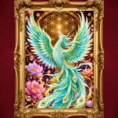 翡翠鳳凰☆開運スピリチュアルアート☆強運 金運 成功運 願望成就 くじ運