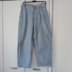 GU デニム ワイドパンツ ライトブルー Mサイズ
