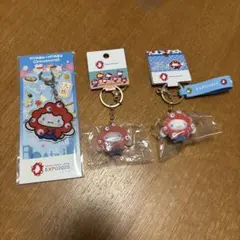 ミャクミャク シナモロール キーホルダー アクリル　　3点セット 万博