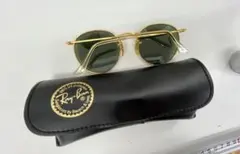 【美品】Ray-Ban ゴールドラウンドサングラス ケース付き