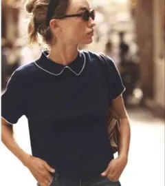 ZARA パイピングニットトップス Mのサムネイル