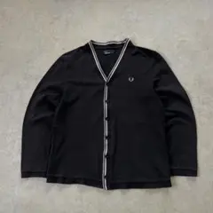 FRED PERRY フレッドペリー コットン カーディガン ロゴ 黒